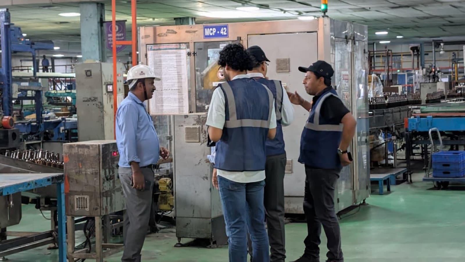 Venture capital firms walking a live manufacturing floor